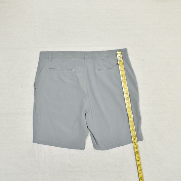 Adidas Men's Bermuda Chino Short Polyester Gray Size 38 Golf Zip Solid Pockets - Picture 5 of 8